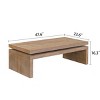 47.6" Natural Modern Rustic Wood Coffee Table with Floating Top, Rectangular Living Room Centerpiece with Open Storage -3irtyhousy - 4 of 4