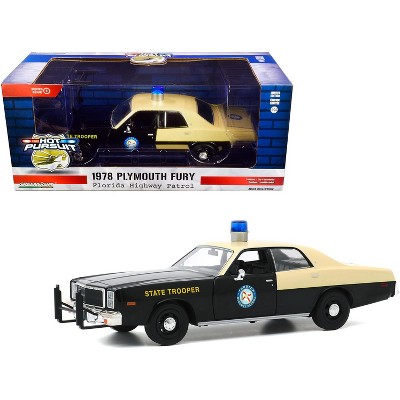 1978 Plymouth Fury "Florida Highway Patrol" Black and Yellow "Hot Pursuit" 1/24 Diecast Model Car by Greenlight