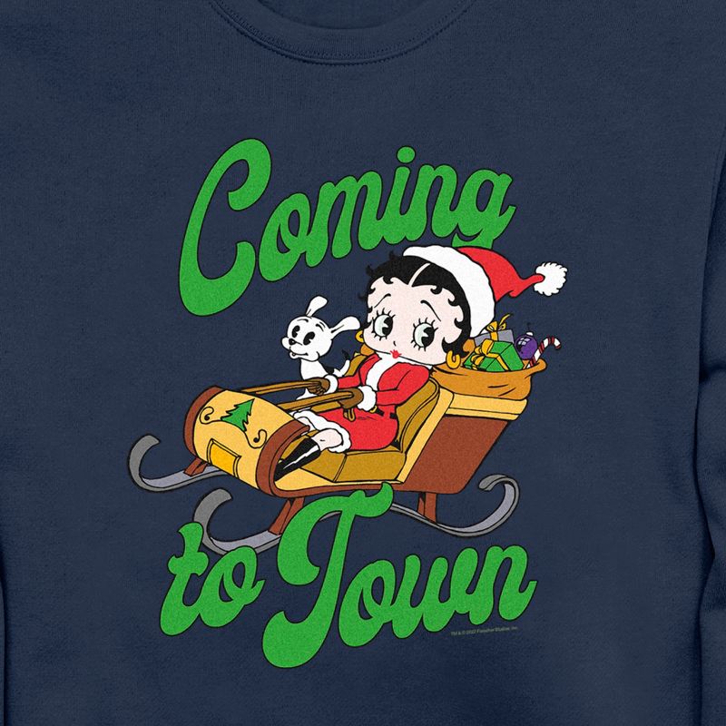 Men's Betty Boop Christmas Coming to Town Pudgy Sweatshirt, 2 of 5