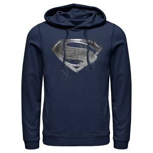 Men's Zack Snyder Justice League Superman Silver Logo Pull Over Hoodie - 1 of 4