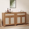 Sideboard Buffet Cabinet with Storage, Rattan Kitchen Buffet Accent Sideboard with Drawer and Adjustable Shelves, Coffee Bar Cabinet - 3 of 4