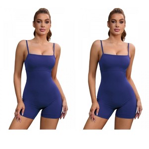 INSPIRE CHIC 2 Pcs Women's Square Neck Spaghetti Straps Backless Tummy Control Cami Body Shapers - 1 of 4