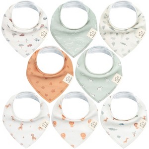 8pk Organic Baby Bandana Bibs, Baby Drool Bibs for Baby Boy, Girl, Baby Bibs for Infant, Newborn - 1 of 4