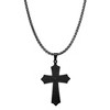 Steeltime stainless steel our father cross pendant. Color Options: Silver, Gold, Rose Gold, Black, Multi - 2 of 4