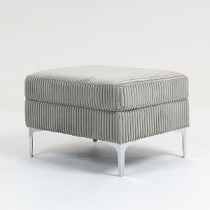 Sapphtopaz Modern Ottoman with Durable Steel Legs Corduroy Upholstered Rectangle Footstool with Flip Top Storage Ottoman for Living Room,Bedroom - 1 of 4