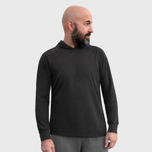 City Threads Men's Medium-Weight Long Sleeve Hooded Tee with Cuffs - 100% Cotton - USA-Made - 1 of 4