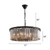Siljoy Round Crystal Chandelier Modern Pendant Light Hanging Ceiling Lighting Fixture with Adjustable Chain for Dining Living Room D21.7 in x H7.1 in - 4 of 4