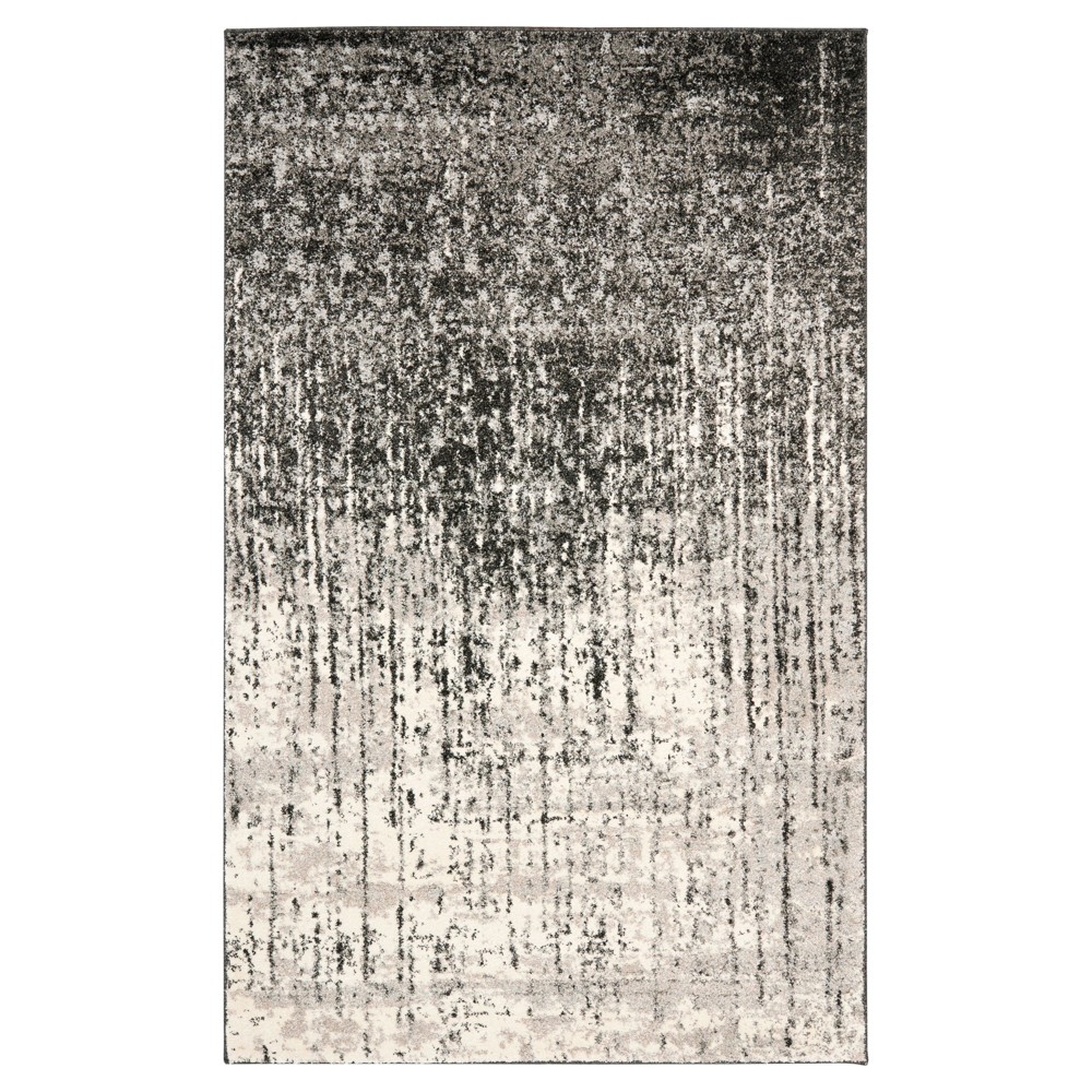 6'x9' Jayden Area Rug Black/Light Gray - Safavieh