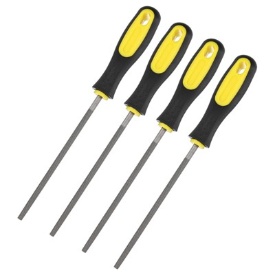 Unique Bargains Round Metal File High Carbon Steel PVC Grip Handle Hand Files