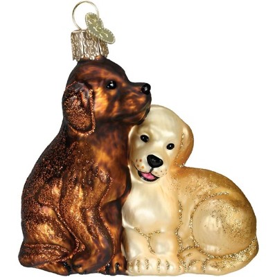 Old World Christmas Glass Blown Christmas Ornament, Puppy Love (With OWC Gift Box)