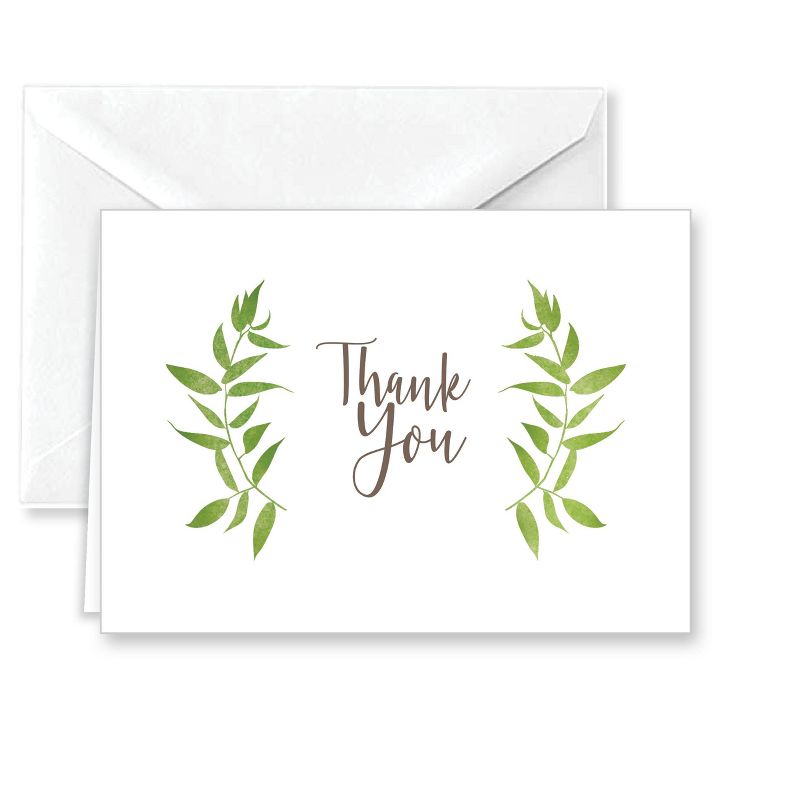 Paper Frenzy Elegant Ferns Thank You Note Cards and Envelopes - 25 pack, 3 of 7