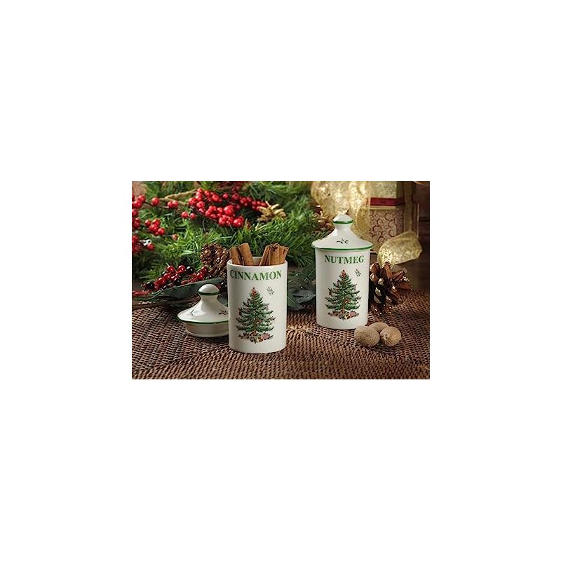 Spode Christmas Tree Spice Set of 2 Jars, Made of Fine Porcelain, 3 of 6