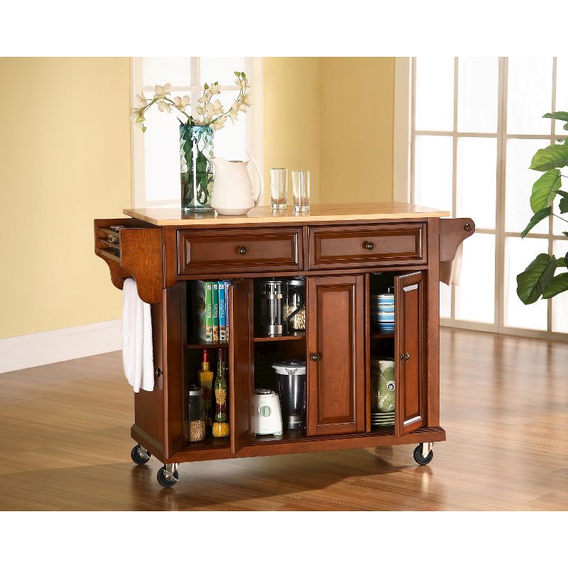 Crosley Natural Wood Top Kitchen Cart - Cherry, 5 of 7