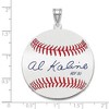 Black Bow Jewelry Sterling Silver Al Kaline Signature LG Enamel Baseball Pendant - 4 of 4