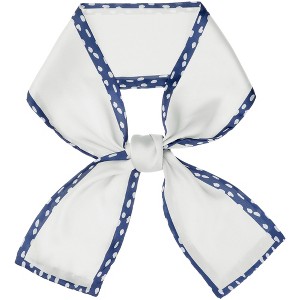 Elerevyo Women's Skinny Long Hair Ribbon Contrast Color Dots Silk Neck Scarf 38.6"x3.5" 1Pc - 1 of 4