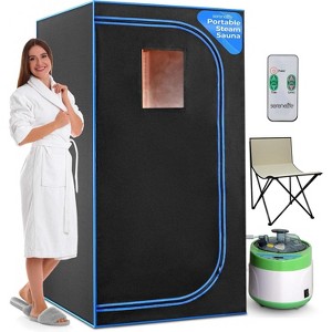 SereneLife SLISAU35BK.5 Portable Steam Home Sauna - Personal In-Home Detox Spa Steam Therapy - 1 of 4