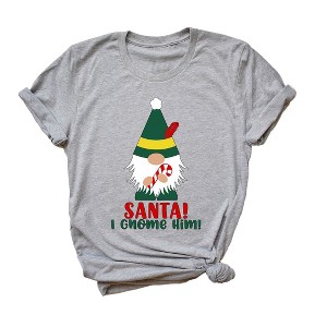 Simply Sage Market Women's Santa I Gnome Him Short Sleeve Graphic Tee - 1 of 2