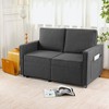 NicBex Retractable 3 Seater Sofa,Linen Flexible Couch for Living Room,Apartment,Office,Dark Gray - 2 of 4