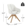 Art Leon Comfortable Fabric Swivel Accent Chair with Solid Oak Wood Legs - 4 of 4