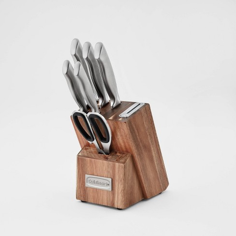 Cuisinart Classic 7pc Stainless Steel Hollow Handle Essentials Knife Block  Set With Built In Sharpener Silver : Target