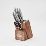 Cuisinart Classic 7pc Stainless Steel Hollow Handle Essentials Knife Block Set with Built in Sharpener Silver