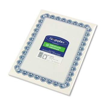 Southworth Foil-enhanced Parchment Certificates Ivory/blue/silver 24 Lb 8.5  X 11 15/pk Ct1r : Target