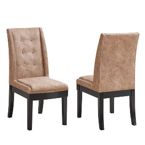 Kings Brand Furniture Bierce Tufted Upholstered Fabric Dining Room Chairs, Set of 2 - 1 of 3