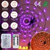 1Pc 3.28FT Spider Web Light w/ Hairy Spider 70LED Battery Powered Remote Control 8 Lighting Modes Glowing Outdoor Indoor Wall Halloween Decoration - 3 of 4