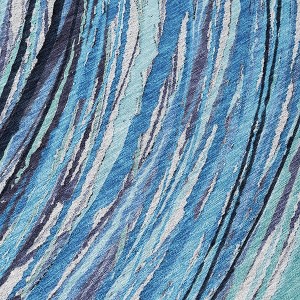 HomeRoots 3' X 5' Blue Aqua And Ivory Abstract Washable Indoor Outdoor Area Rug - 1 of 4