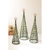 Kalalou Set of Three Christmas Topiaries – Green with Natural Star Holiday Decor - 4 of 4