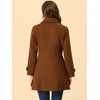 Allegra K Women's Peter Pan Collar Single Breasted Outwear Winter Buttoned Long Coat - 4 of 4
