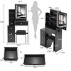 Makeup Vanity Desk with Mirror and Lights, Makeup Table Set With Stools & 4 Drawers, Small Brightness Adjustable Dressing Table for Bedroom - 4 of 4