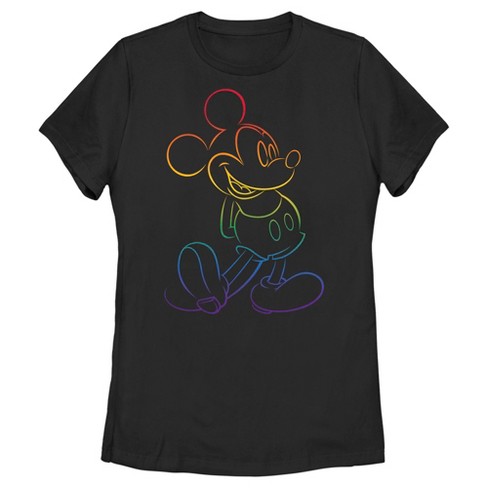 Adult Mickey Friends Rainbow Mickey Mouse Outline Pride T shirt Target