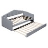 Twin Size Velvet Upholstered Daybed with Trundle/2 Drawers and USB Charging Ports 4Q - ModernLuxe - 4 of 4