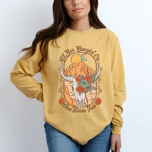 Simply Sage Market Women's Roam Free Distressed Long Sleeve Garment Dyed Tee - 1 of 3