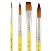 Creative Inspirations Dura-Handle Assorted Shape Long Handle Assorted Set of 4 Paint Brush - Solid Resin Handle, Synthetic Taklon Paint Brushes, Flat - image 2 of 4