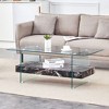 NicBex Modern 43.3" Rectangle Coffee Table with 2 Tier Storage and Tempered Glass Legs for Living Room - 4 of 4