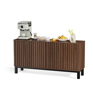 Gymojoy 63" Buffet Cabinet with Storage, Large Sideboard Kitchen Cabinet with 4 Fluted Doors - 1 of 4