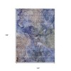 Navy Blue And Beige Abstract Washable Indoor Outdoor Area Rug - 3 of 4