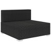 vidaXL - Black Poly Rattan Sectional Middle Seat with Cushions - Weather-Resistant, Comfortable, Modular Outdoor Furniture Piece for Garden - image 2 of 4