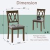 Sapphtopaz Farmhouse Simple Wooden Dining Chairs Set of 4, Side Accent Chairs Kitchen Chairs with Padded Seat for Dining Room, Kitchen - 4 of 4