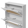GDFStudio Bexley Modern Shoe Rack with 2 Rattan Door and Metal Base - 4 of 4