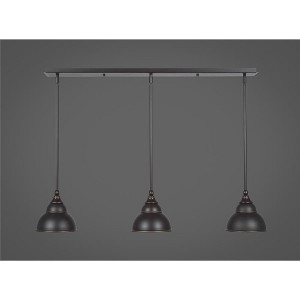 Toltec Lighting Any 3 - Light Chandelier in  Dark Granite with 7" Dark Granite Double Bubble Metal Shade Shade - 1 of 1