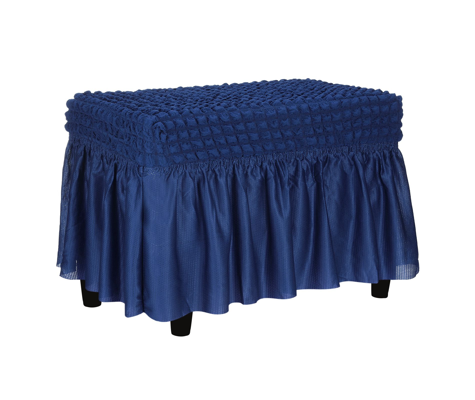 Unique Bargains Stretch Scratch-Resistant Bubble Lattice Footstool Cover Fit Length 24"-39" Navy Blue