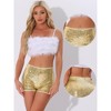 INSPIRE CHIC Women's Mid Rise Solid Sparkle Sequin Zipper Shorts - 2 of 4