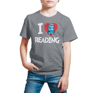 Boys' - Dr. Seuss - The Cat In The Hat Book Cover I Love Reading Short Sleeve Graphic T-Shirt - 1 of 4