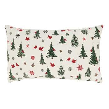 Large Vertical Christmas Holly and Ivy Green Velvet Bed Stripes Throw Pillow  by PodArtist