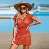 Women's Crochet Knit Cutout V-Neck Mini Cover-Up Dress - Cupshe - 2 of 4