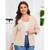 YESFASHION Womens Plus Size Summer Cardigan 3/4 Length Sleeve Sweaters Lightweight Casual Knitted Open Front Cardigans - 3 of 4
