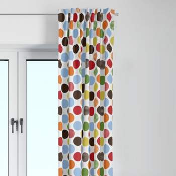 Bacati - Large Dots Orange/Green/Blue/Red/Brown Dots Curtain Panel